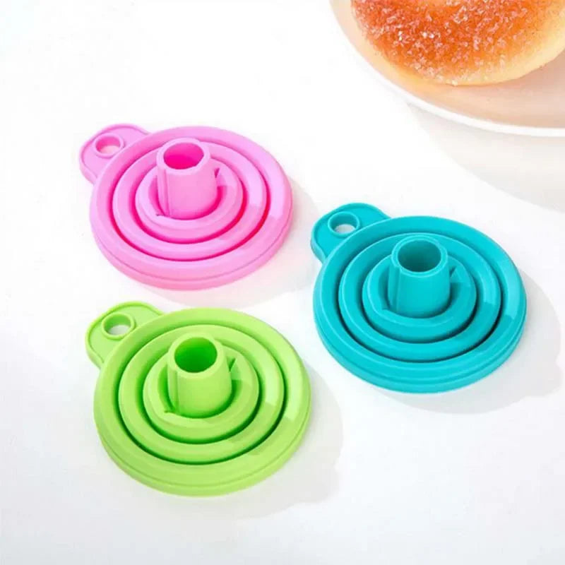 Foldable Funnel Silicone Collapsible Funnel Portable Funnels for Fuel Hopper Collapsible Beer/ Oil Funnels Kitchen Tools