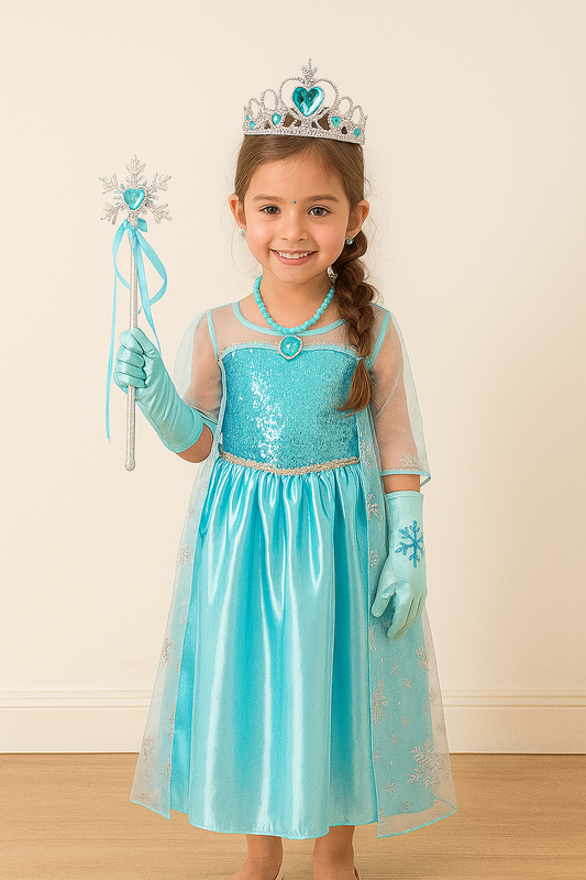 Girls Elsa Princess Dress for Long Sleeve Kids Birthday Cosplay Frozen Costume Fancy 2025 Carnival Dress up Party Costume