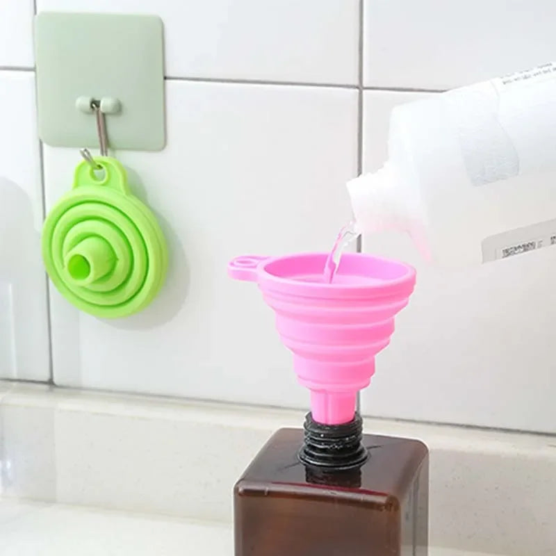 Foldable Funnel Silicone Collapsible Funnel Portable Funnels for Fuel Hopper Collapsible Beer/ Oil Funnels Kitchen Tools