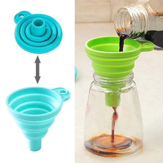 Foldable Funnel Silicone Collapsible Funnel Portable Funnels for Fuel Hopper Collapsible Beer/ Oil Funnels Kitchen Tools