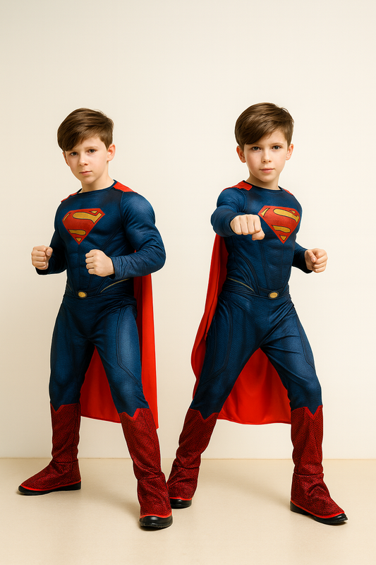 Superman Costume for Children Muscle Cosplay Jumpsuit costume for Child