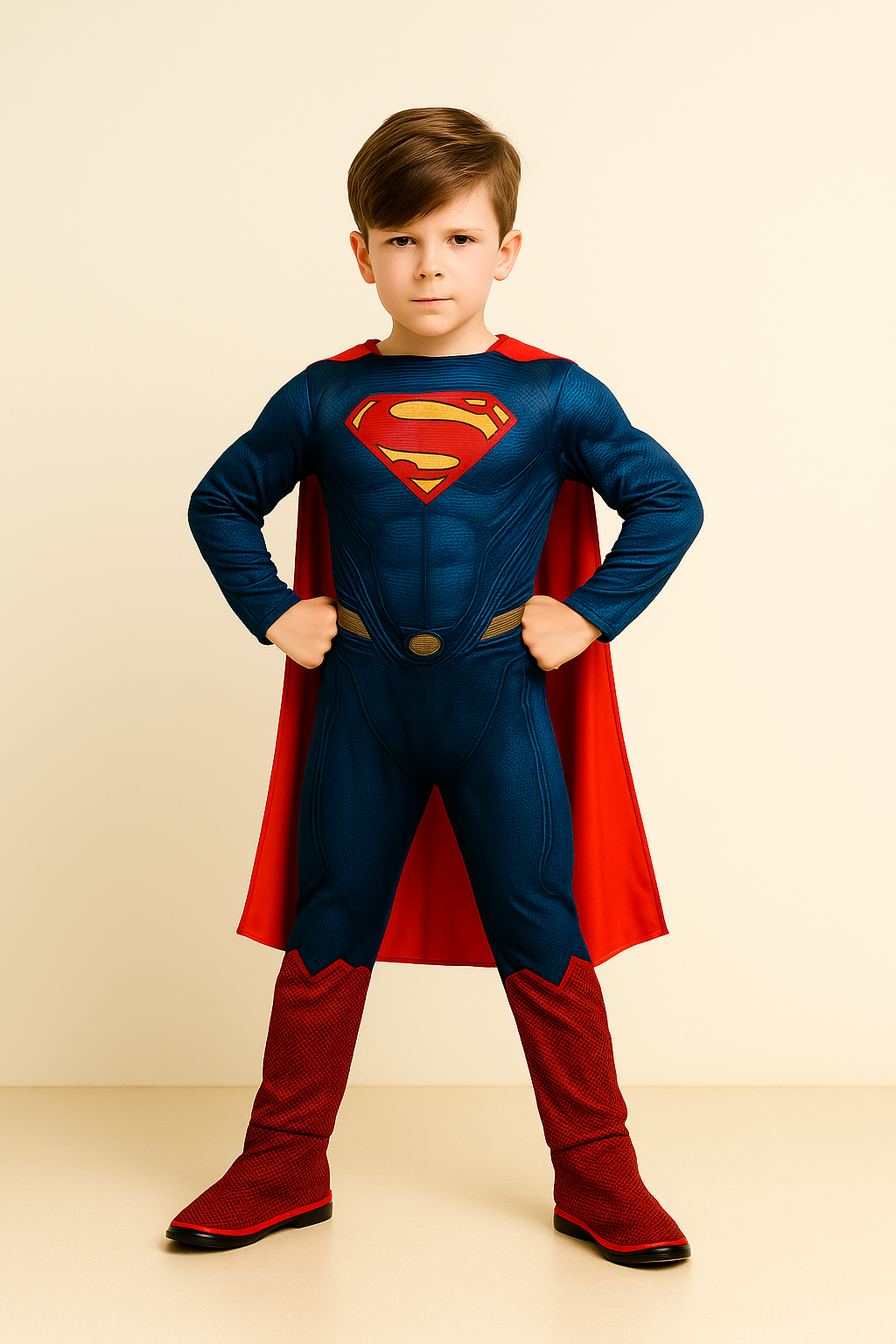 Superman Costume for Children Muscle Cosplay Jumpsuit costume for Child