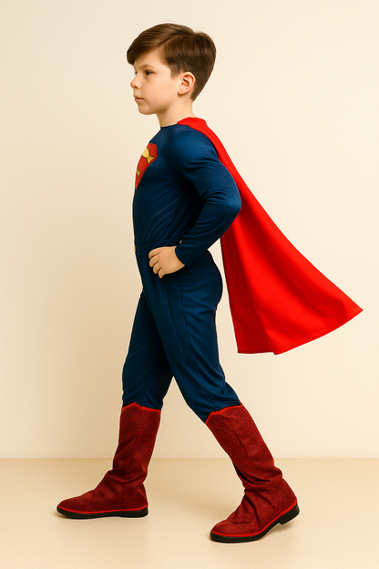 Superman Costume for Children Muscle Cosplay Jumpsuit costume for Child