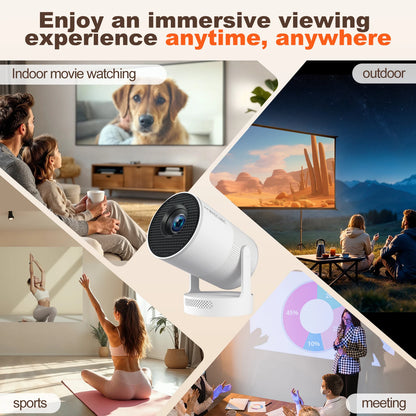 Electronic Focus HY300 Ultra Portable 4K Projector with Speaker 300ANSI Outdoor Movie Android11 BT5.4 Camping Projector