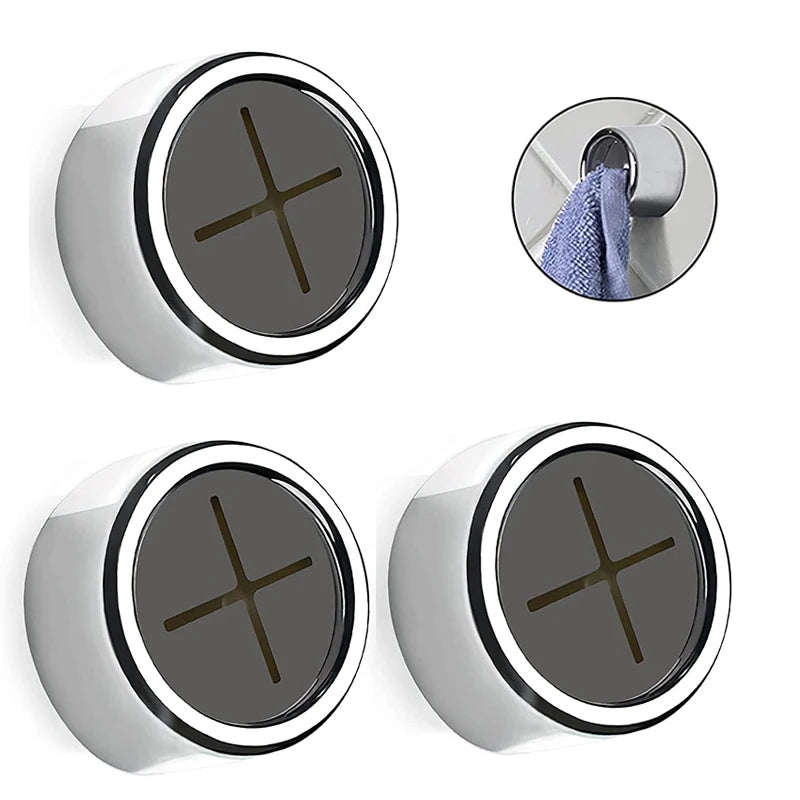 Kitchen Towel Hook Towel Plug Holder Free Punch round Self Adhesive Towel Holder Towel Dish Towel Rack Kitchen Bathroom Tools