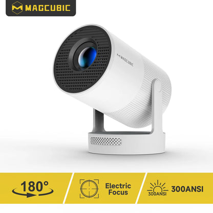 Electronic Focus HY300 Ultra Portable 4K Projector with Speaker 300ANSI Outdoor Movie Android11 BT5.4 Camping Projector