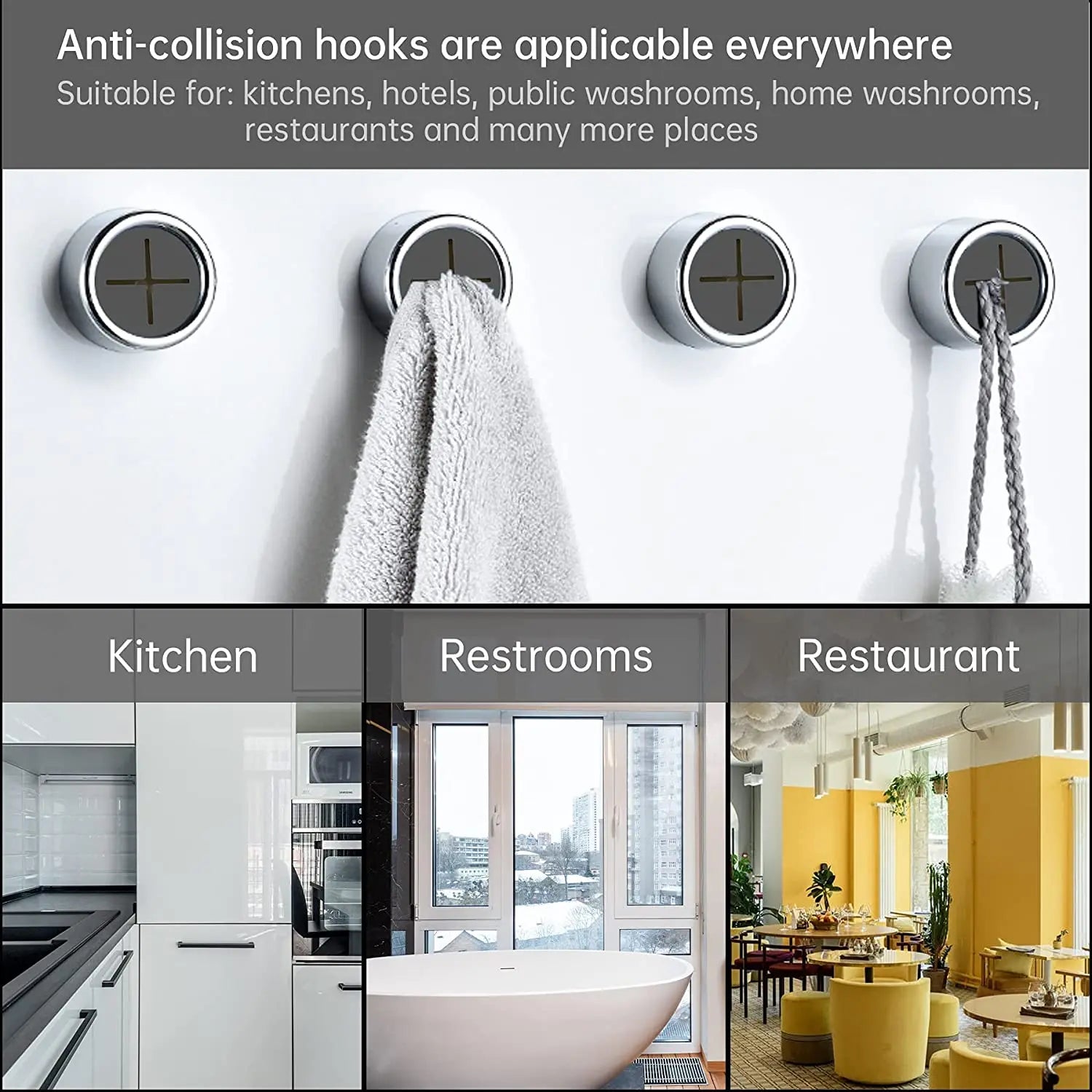 Kitchen Towel Hook Towel Plug Holder Free Punch round Self Adhesive Towel Holder Towel Dish Towel Rack Kitchen Bathroom Tools