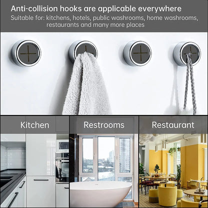 Kitchen Towel Hook Towel Plug Holder Free Punch round Self Adhesive Towel Holder Towel Dish Towel Rack Kitchen Bathroom Tools