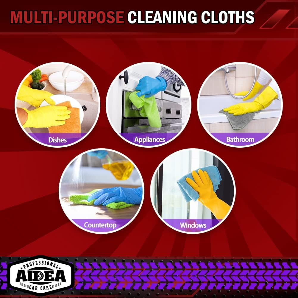 Microfiber Cleaning Cloths 24 Pack, Soft Microfiber Towel, Absorbent Cleaning Cloths, Premium Lint Free Wash Cloths for House, Kitchen, Car, 12Inx16In