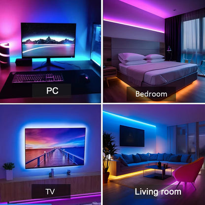RGB Led Strip Lights 5M 10M 20M 30M Led Room Light with APP Control Flexible Ribbon Luces Led Tape for Room Bedroom Decoration