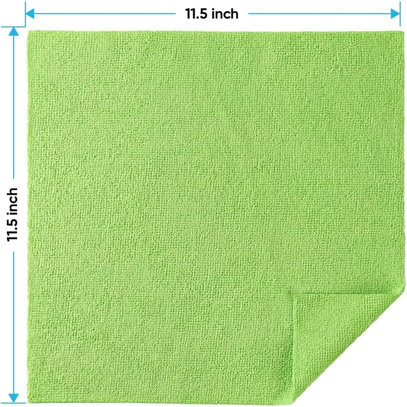 Microfiber Cleaning Cloths 100 Pack, Highly Absorbent Cleaning Towels, Lint Free & Scratch-Free Cleaning Rags for House, Kitchen and Car, Multi-Color Microfiber Towels 11.5 X 11.5 Inch