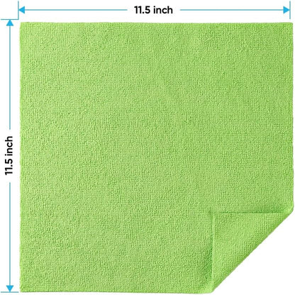 Microfiber Cleaning Cloths 100 Pack, Highly Absorbent Cleaning Towels, Lint Free & Scratch-Free Cleaning Rags for House, Kitchen and Car, Multi-Color Microfiber Towels 11.5 X 11.5 Inch