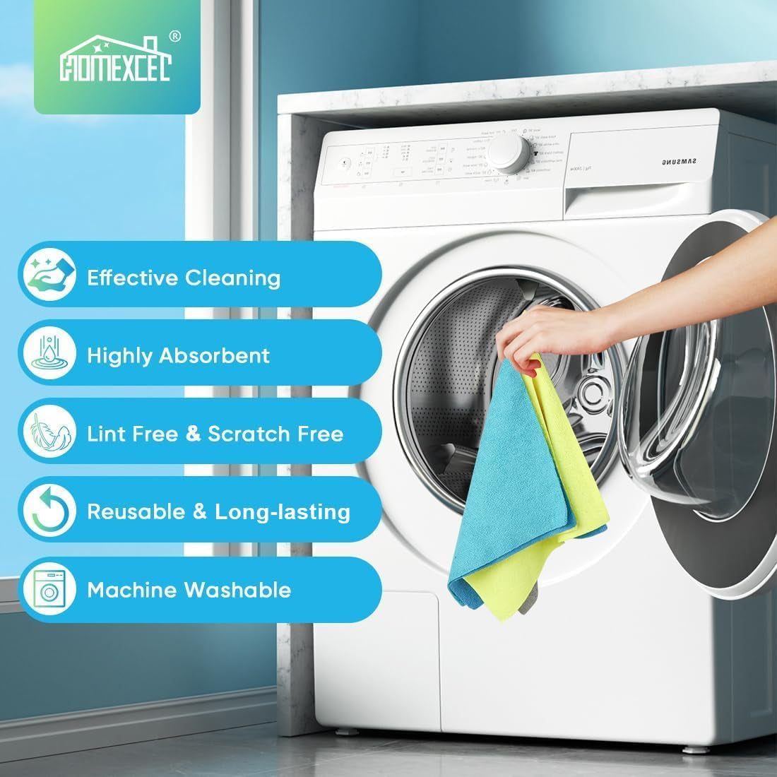 Microfiber Cleaning Cloths 100 Pack, Highly Absorbent Cleaning Towels, Lint Free & Scratch-Free Cleaning Rags for House, Kitchen and Car, Multi-Color Microfiber Towels 11.5 X 11.5 Inch