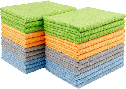 Microfiber Cleaning Cloths 24 Pack, Soft Microfiber Towel, Absorbent Cleaning Cloths, Premium Lint Free Wash Cloths for House, Kitchen, Car, 12Inx16In