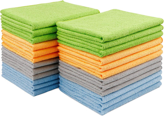 Microfiber Cleaning Cloths 24 Pack, Soft Microfiber Towel, Absorbent Cleaning Cloths, Premium Lint Free Wash Cloths for House, Kitchen, Car, 12Inx16In