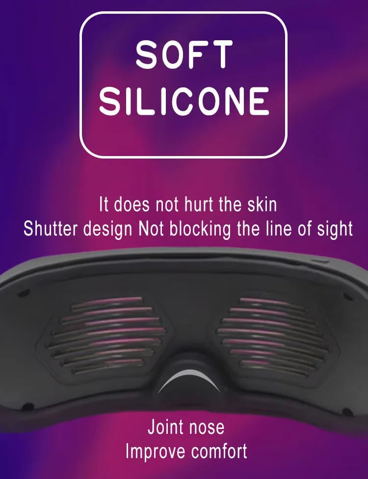 Shining Full-Color LED Glasses Bluetooth App Control Programmable Dynamic Luminous Light up Glasses for Halloween